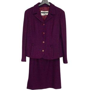 Vintage 50s Dereta Purple Blazer Pencil Skirt Set Large